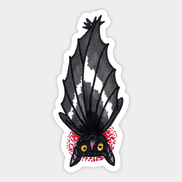 Hanging Bat Sticker by Brieana